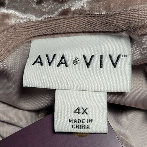 Ava & Viv Gray Velvet Cropped Top Sz 4X - Picture 4 of 7